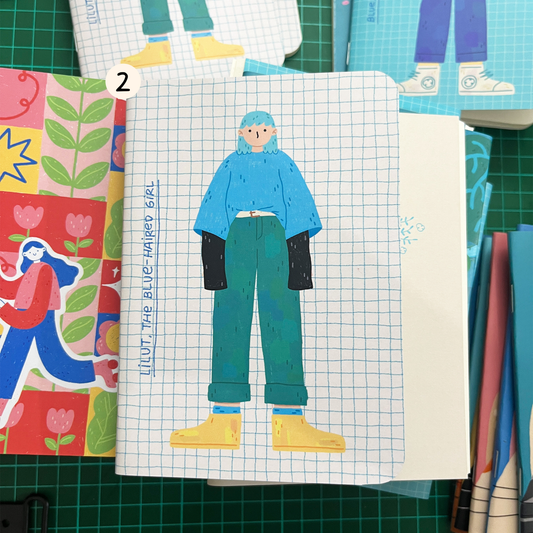 A6 Notebook - Lilut the Blue Haired Girl by Eya & Lilut