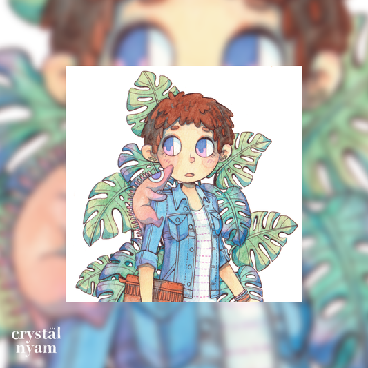 Girl & Familiar Illustration Series Art Print by Crystalnyam