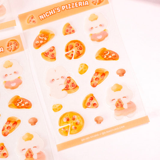 Nichi's Pizzeria Clear Sticker Sheet