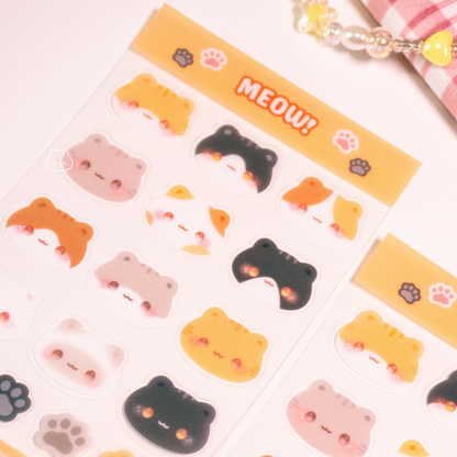 Meow Clear Sticker Sheet