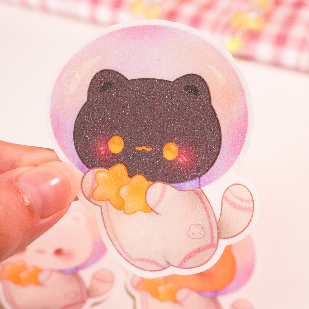 Black Astrocat Sticker