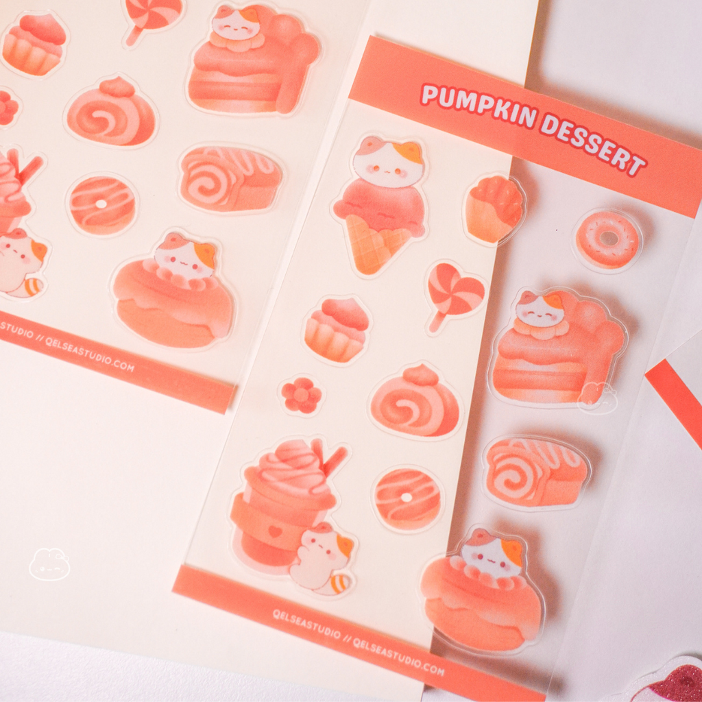 Pumpkin Desserts Clear Sticker Sheet