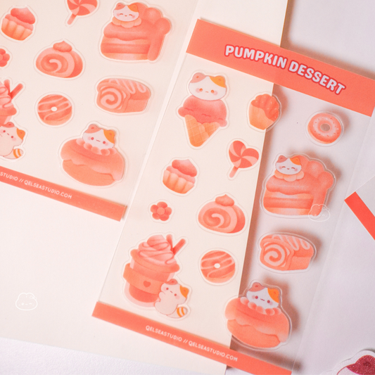 Pumpkin Desserts Clear Sticker Sheet