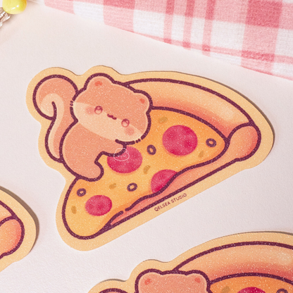 Loky the Squirrel Pizza Sticker