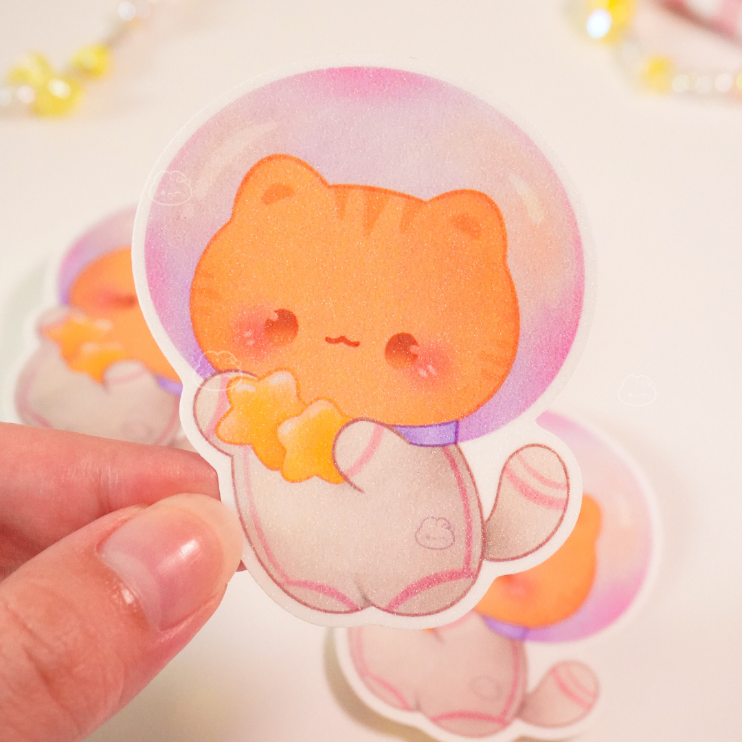 Orange Astrocat Sticker