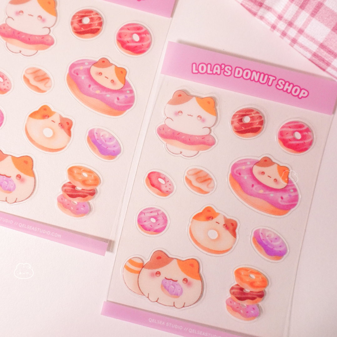 Lola's Donuts Clear Sticker Sheet