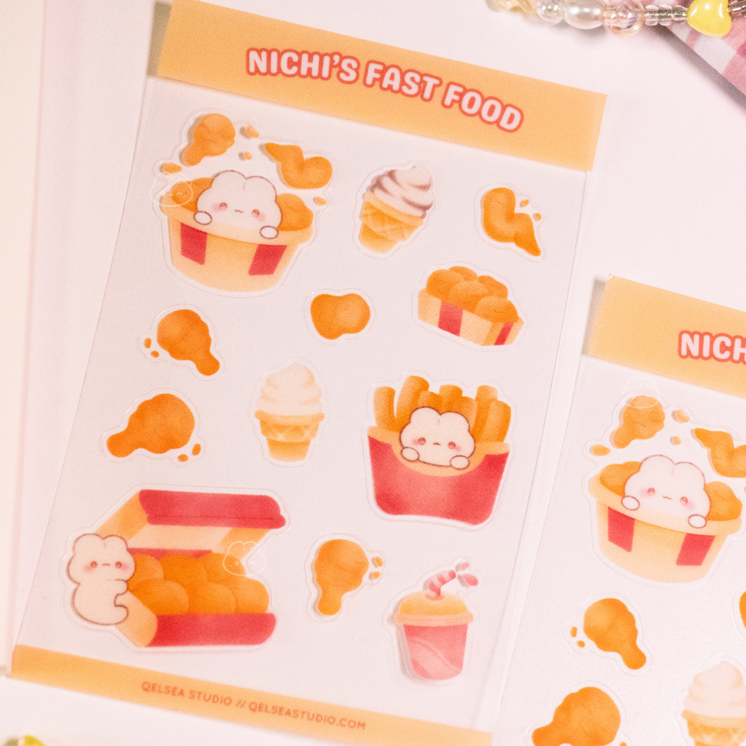 Nichi's Fast Food Clear Sticker Sheet
