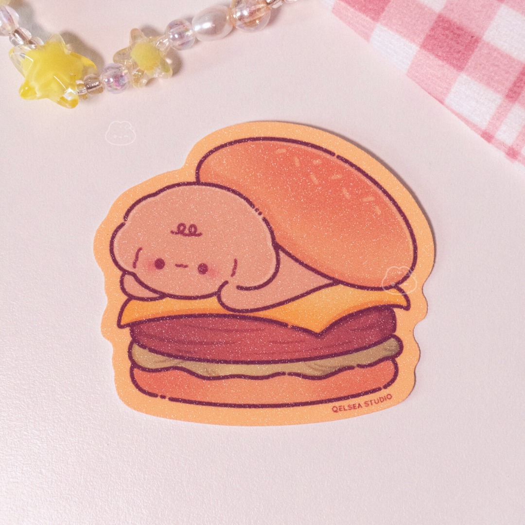 Zoey the Poodle Burger Sticker