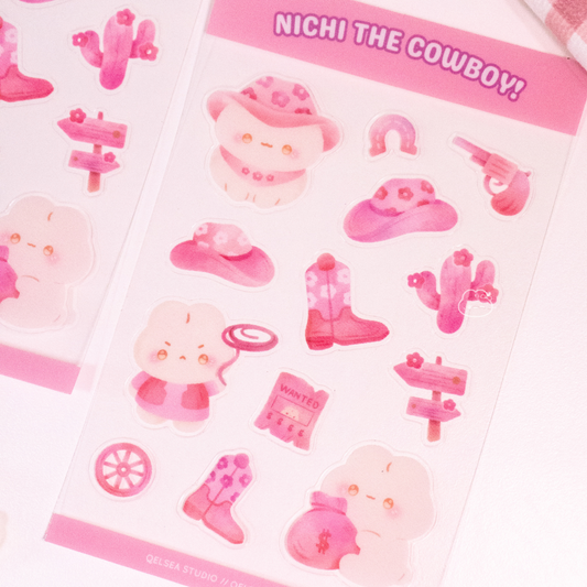 Nichi the Cowboy Clear Sticker Sheet