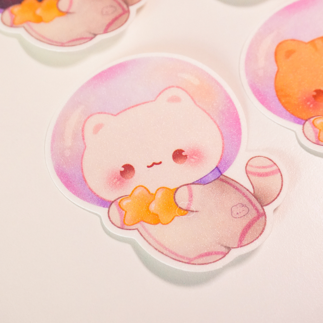 White Astrocat Sticker