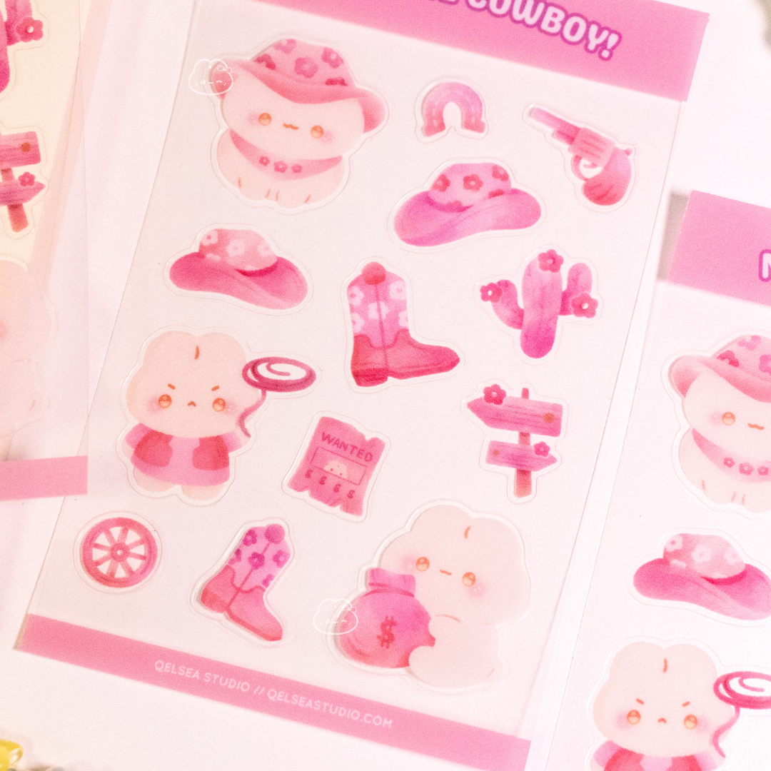 Nichi the Cowboy Clear Sticker Sheet