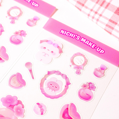 Nichi's Makeup Clear Sticker Sheet