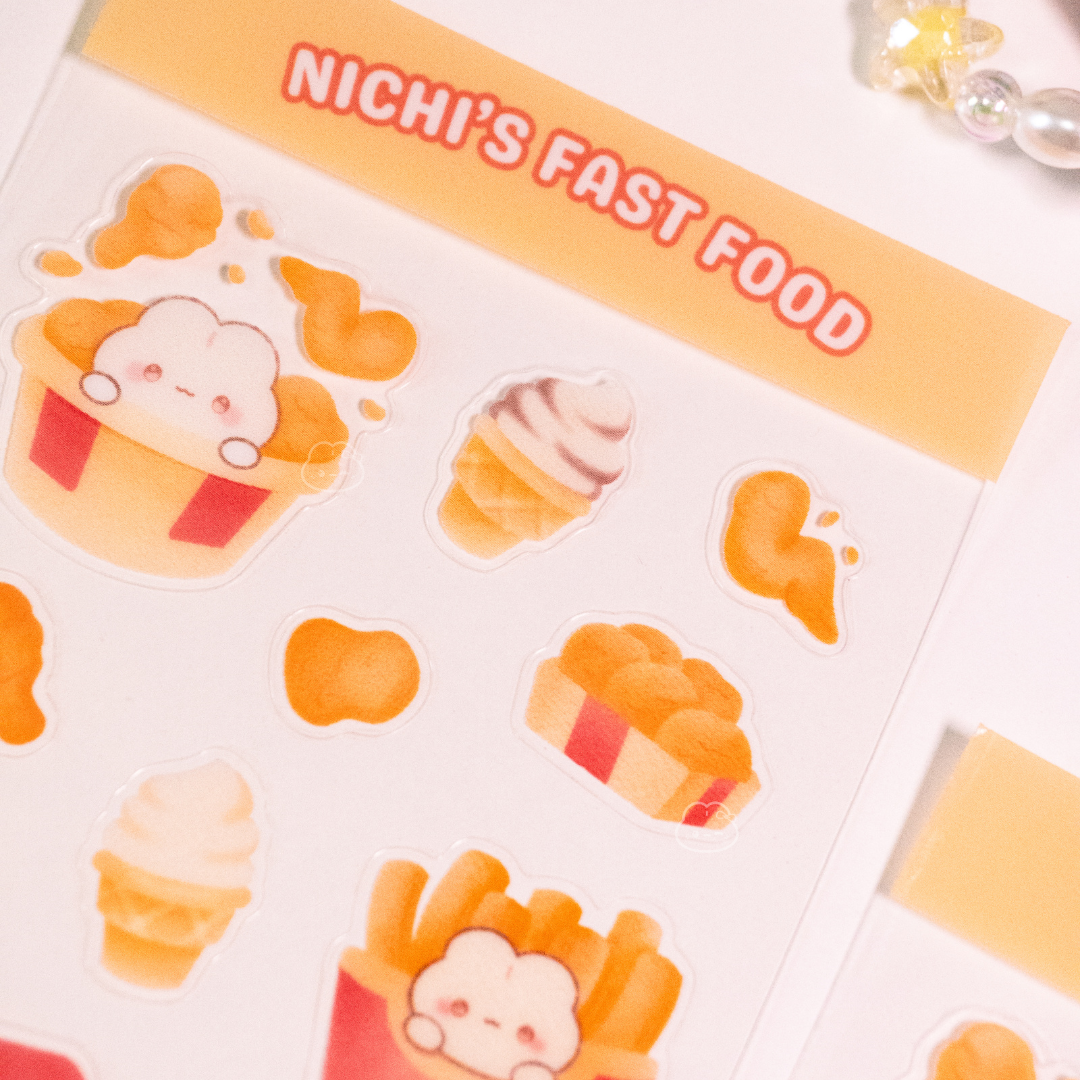 Nichi's Fast Food Clear Sticker Sheet