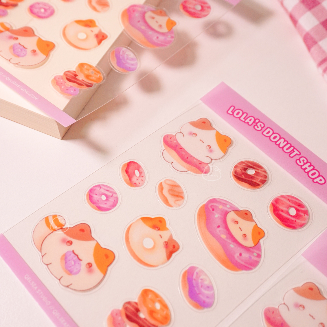 Lola's Donuts Clear Sticker Sheet