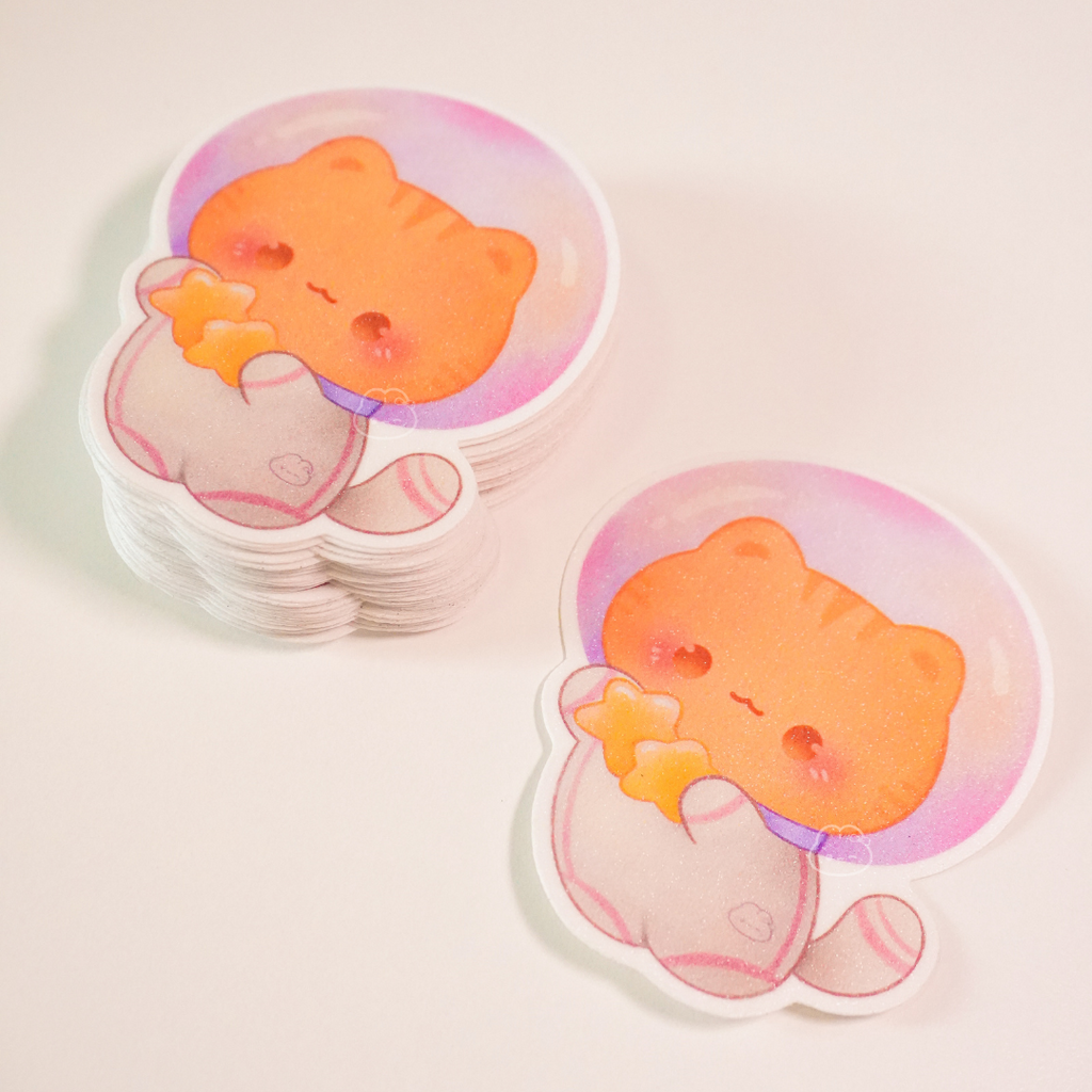 Orange Astrocat Sticker