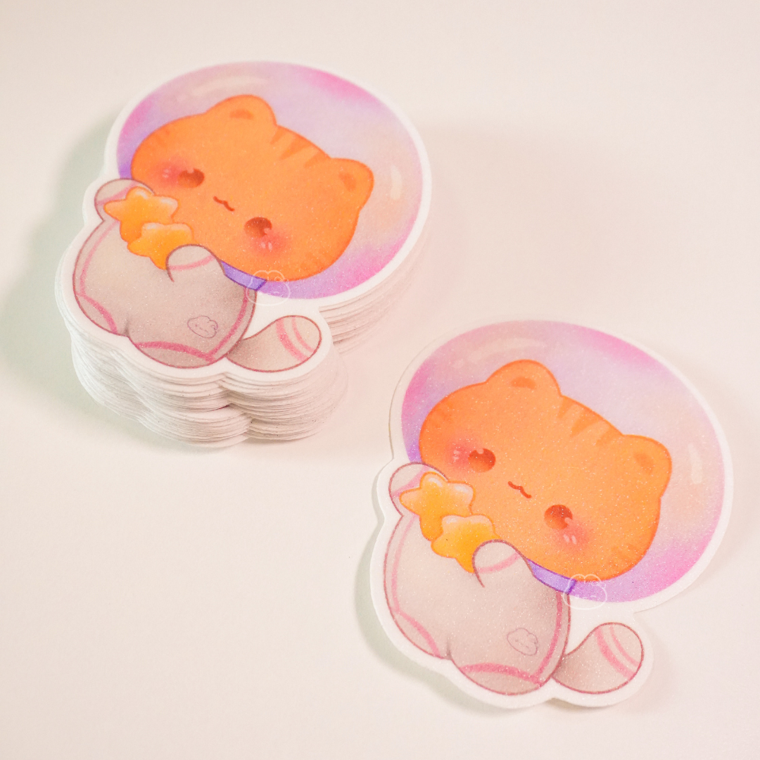 Orange Astrocat Sticker