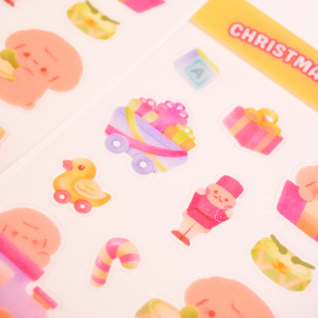 Christmas Toy Shop Clear Sticker Sheet