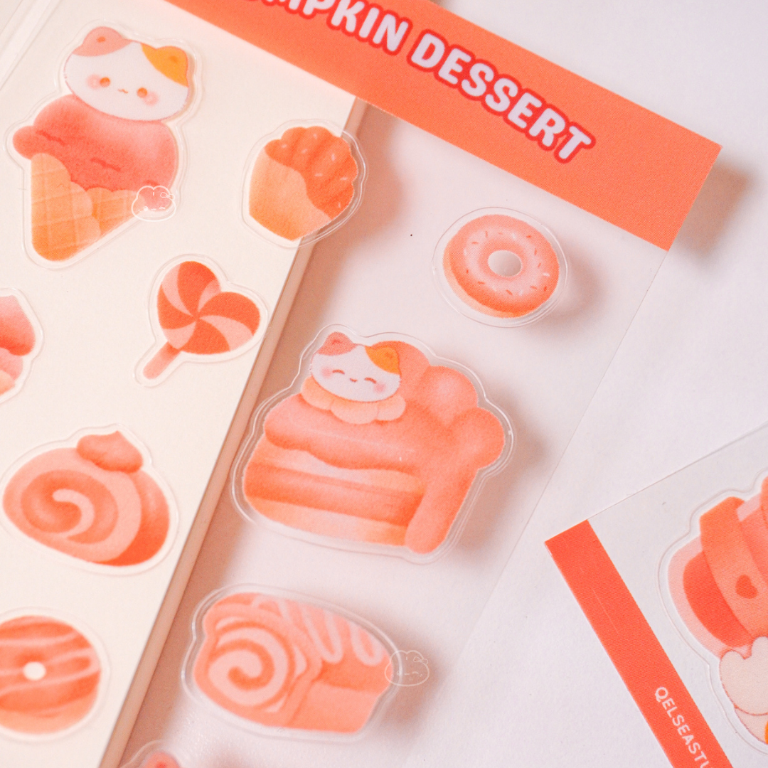 Pumpkin Desserts Clear Sticker Sheet