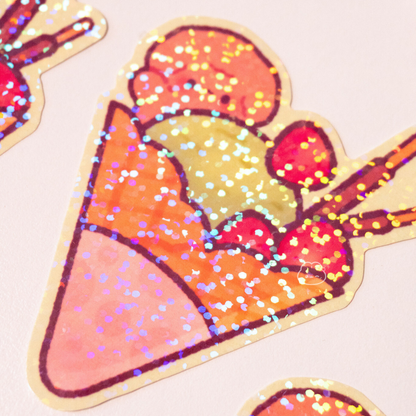 Zoey the Poodle Ice Cream Sticker