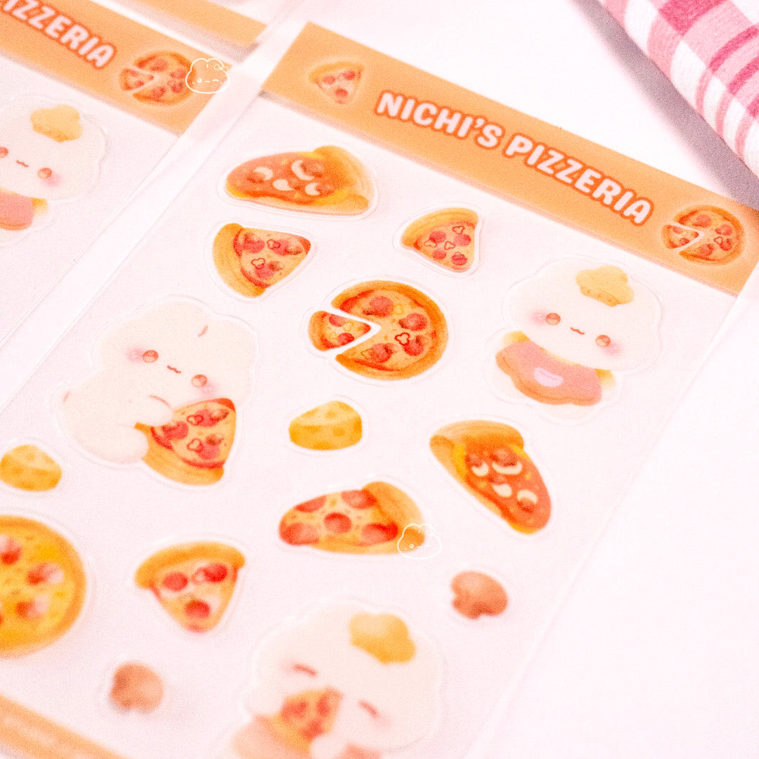 Nichi's Pizzeria Clear Sticker Sheet