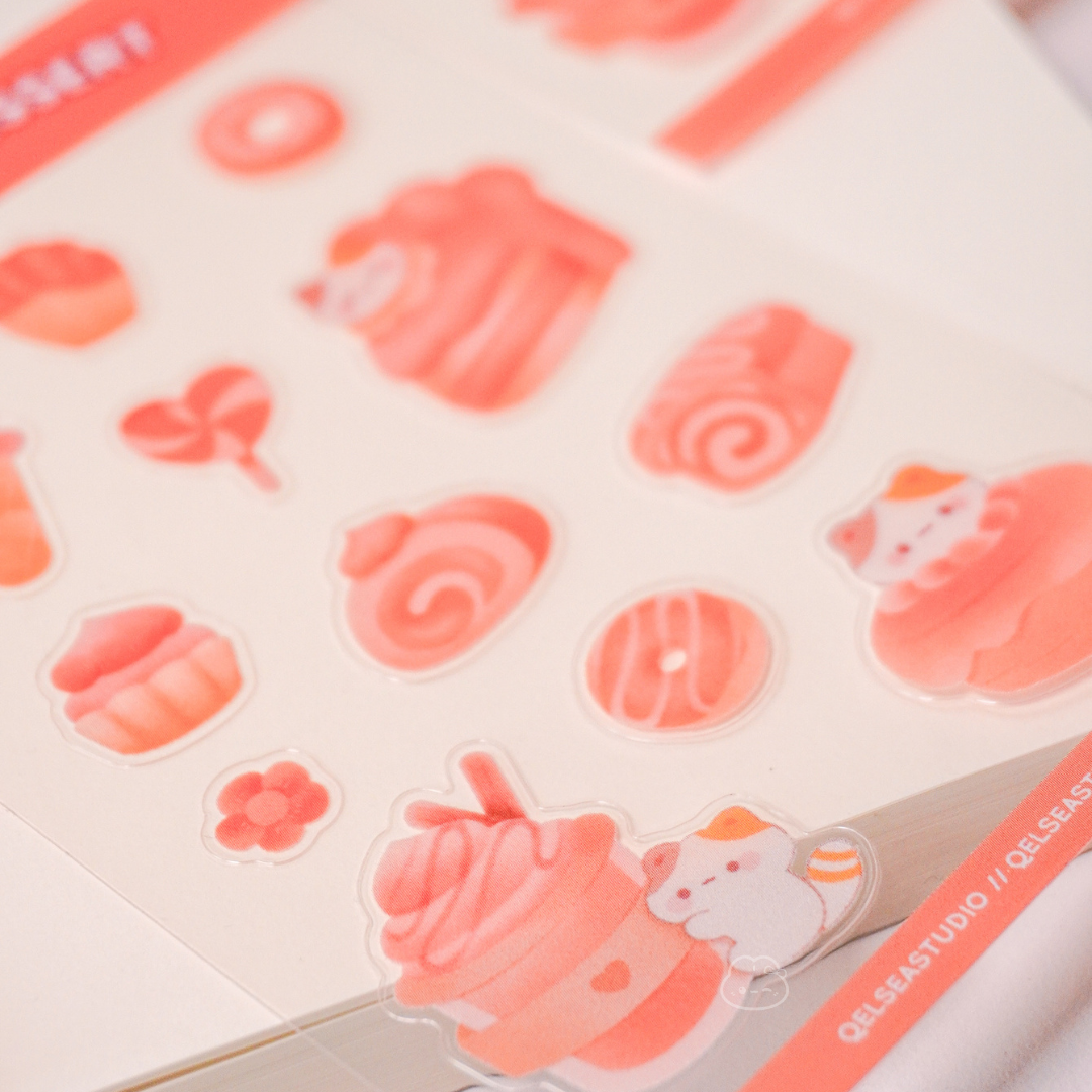 Pumpkin Desserts Clear Sticker Sheet