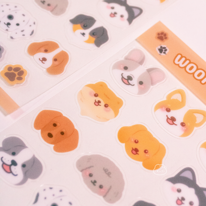 Woof Woof Clear Sticker Sheet