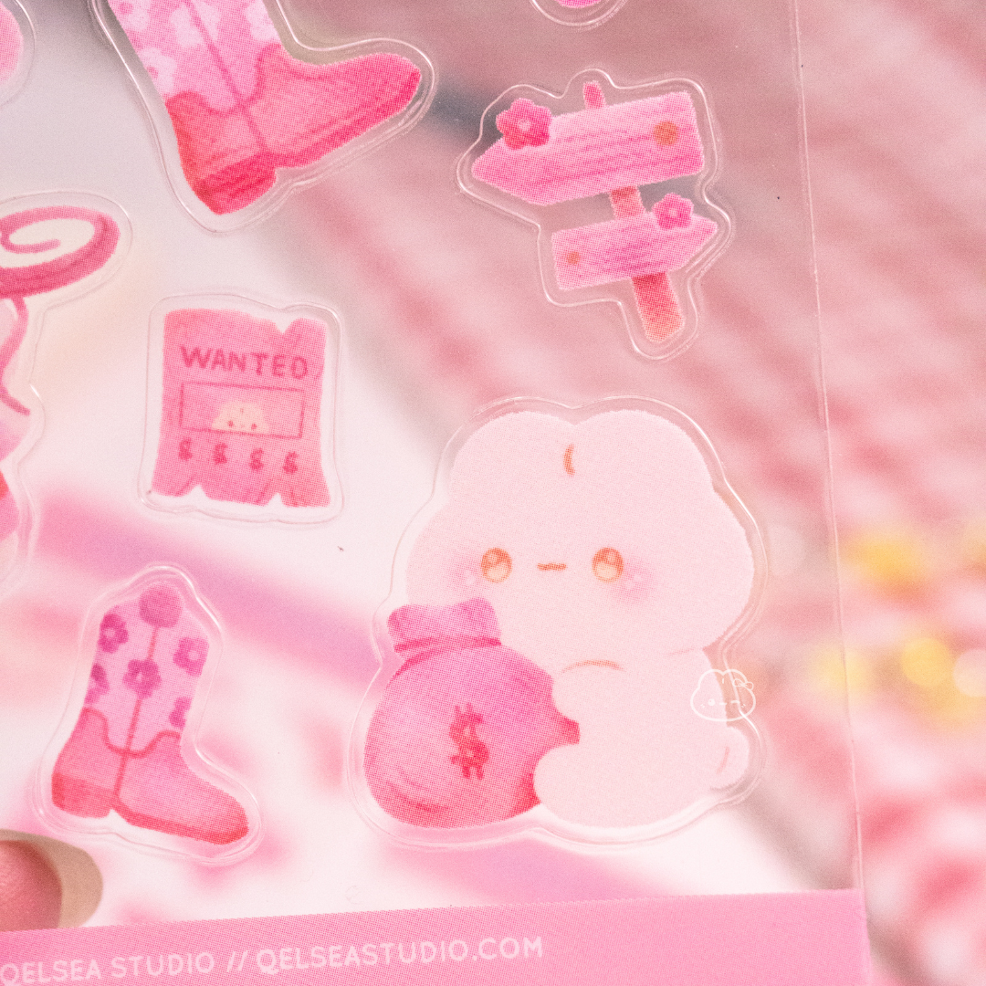 Nichi the Cowboy Clear Sticker Sheet