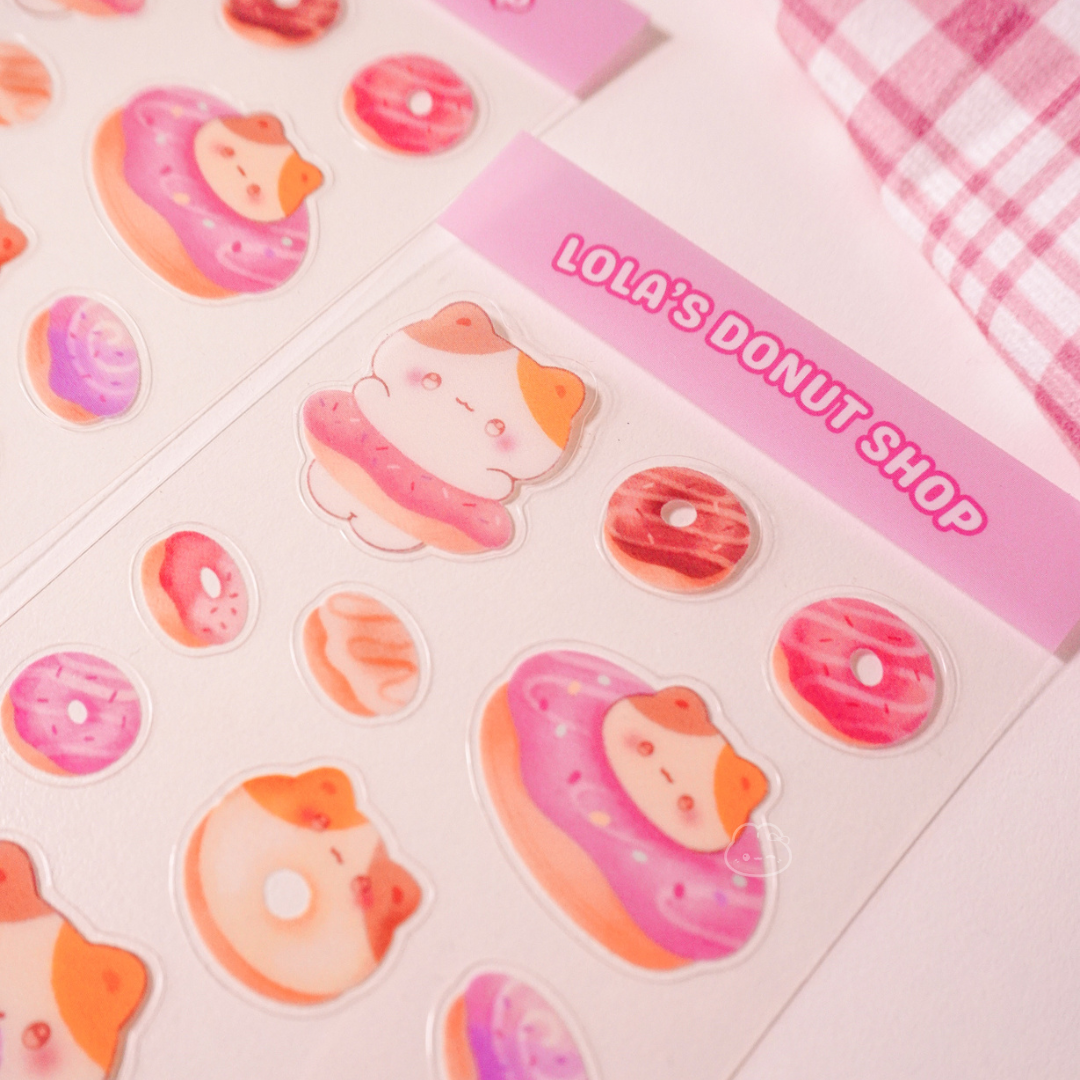 Lola's Donuts Clear Sticker Sheet