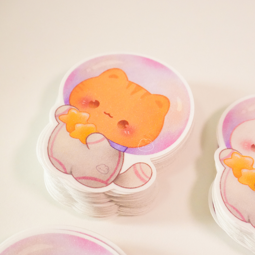 Orange Astrocat Sticker