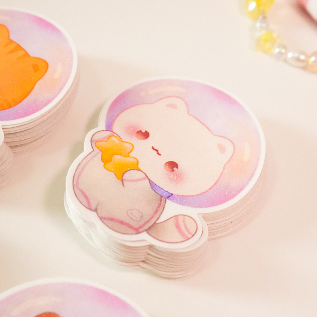 White Astrocat Sticker