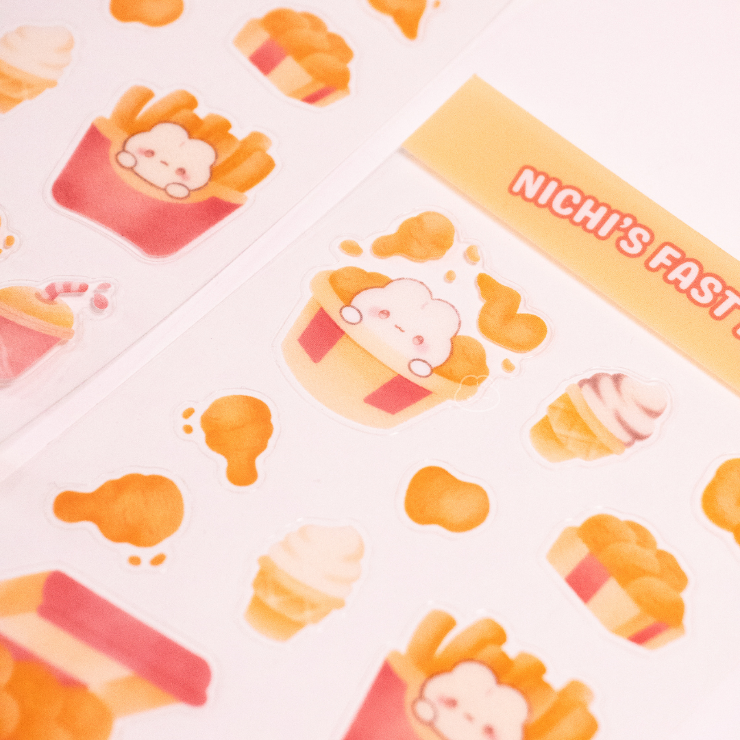 Nichi's Fast Food Clear Sticker Sheet