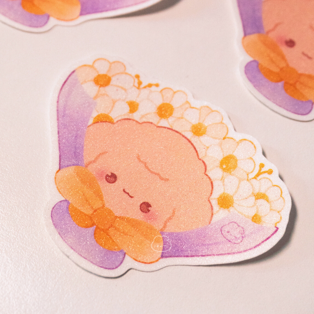 Zoey the Poodle’s Flower Bouquet Sticker