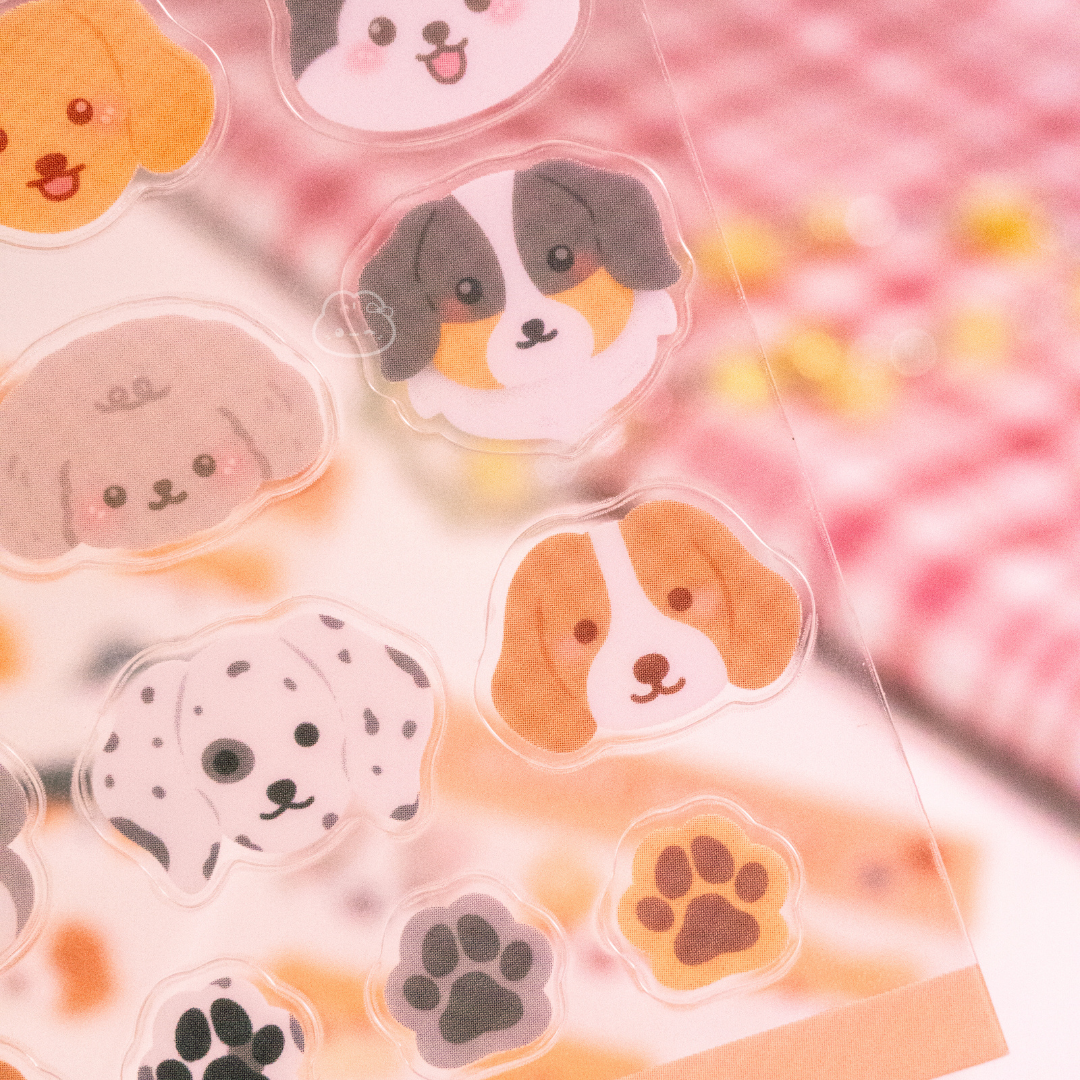 Woof Woof Clear Sticker Sheet