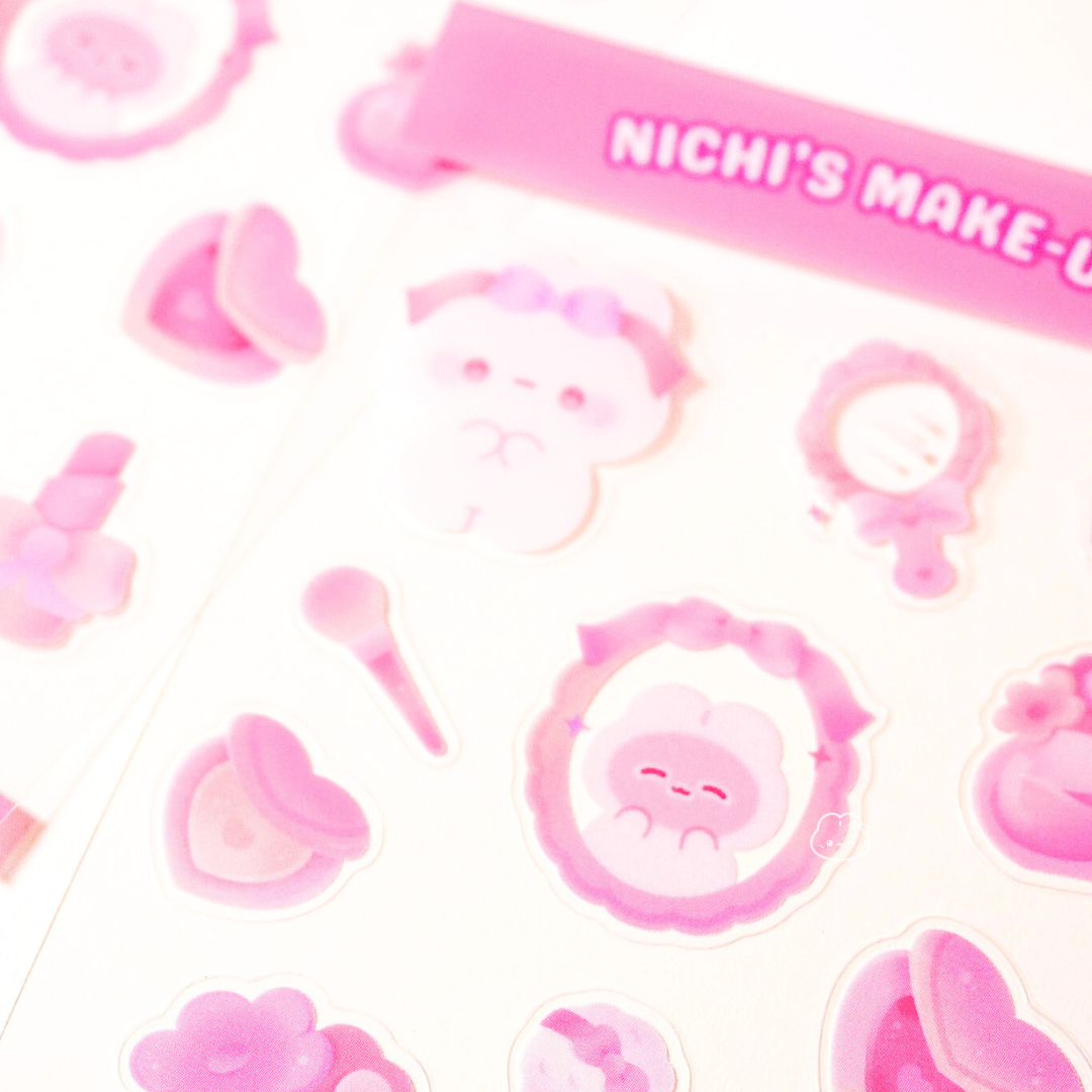 Nichi's Makeup Clear Sticker Sheet