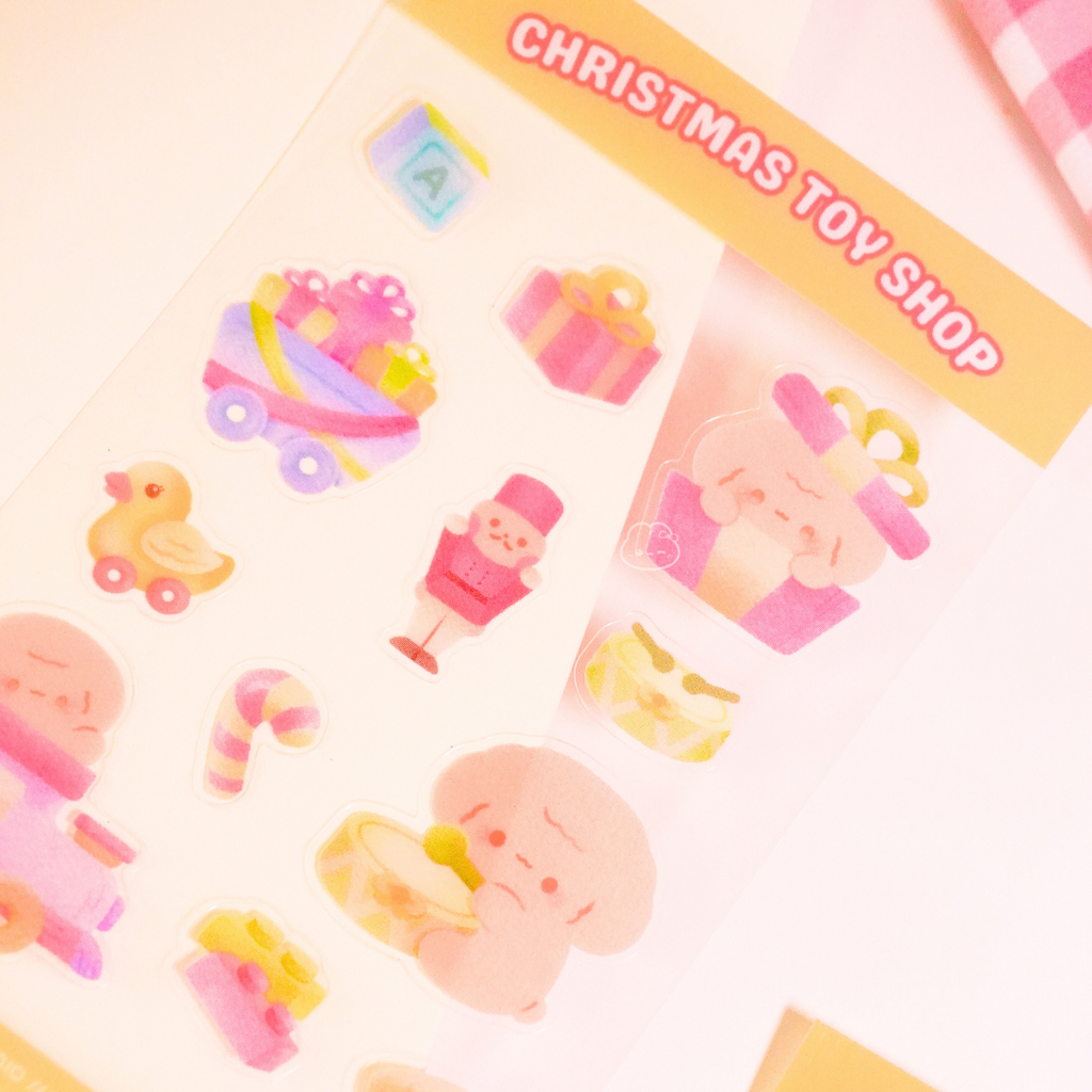 Christmas Toy Shop Clear Sticker Sheet