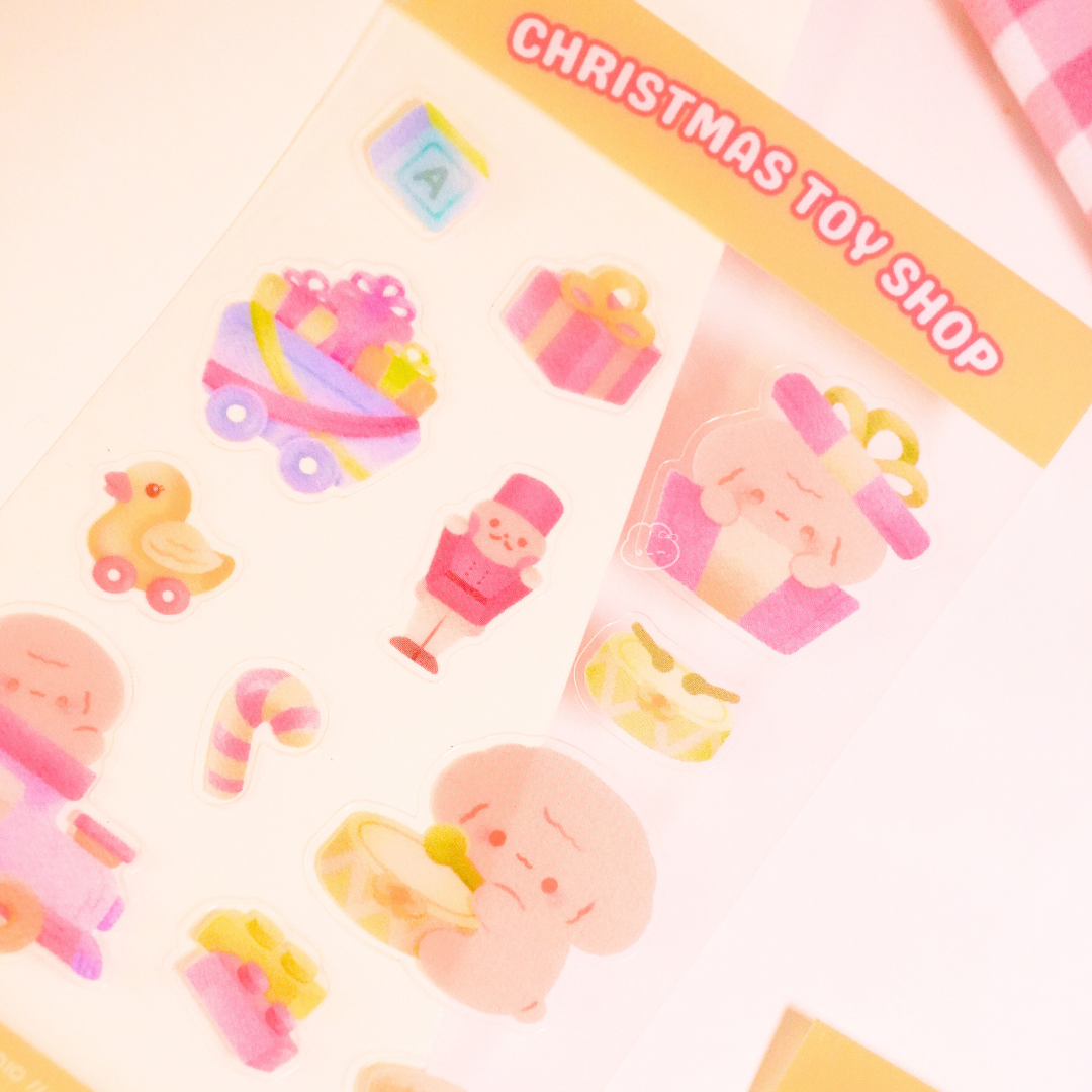 Christmas Toy Shop Clear Sticker Sheet
