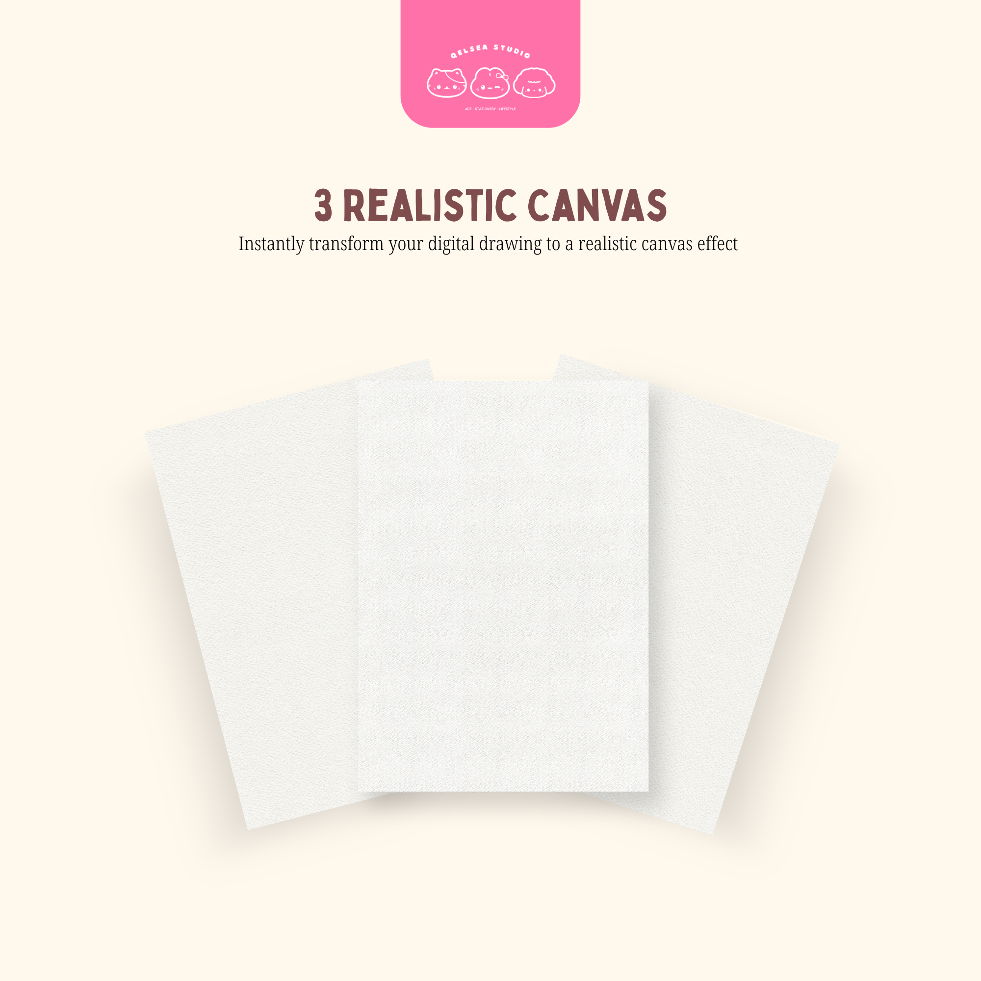 QELSEA STUDIO Procreate Watercolor Brush and Canvas