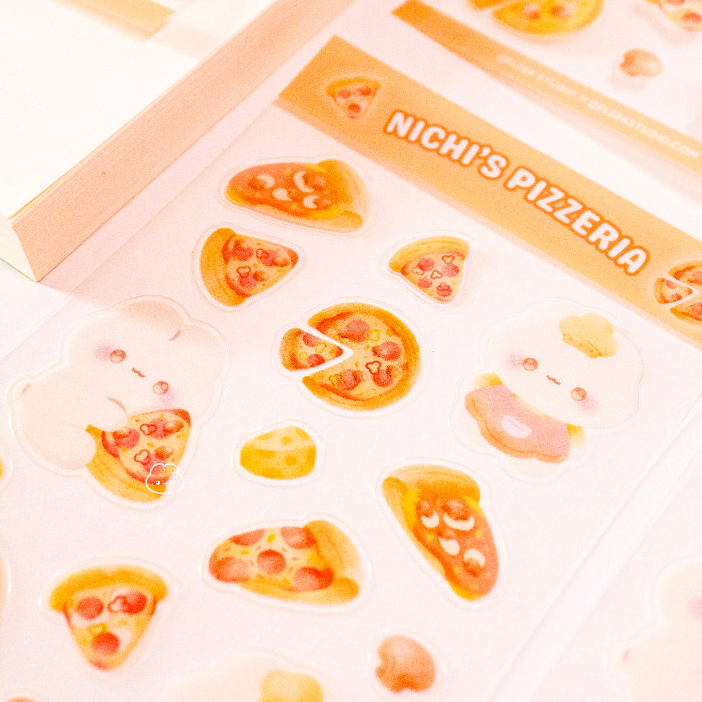 Nichi's Pizzeria Clear Sticker Sheet