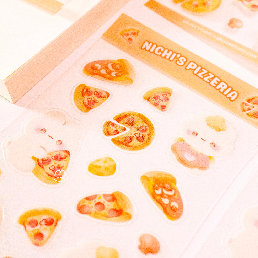 Nichi's Pizzeria Clear Sticker Sheet