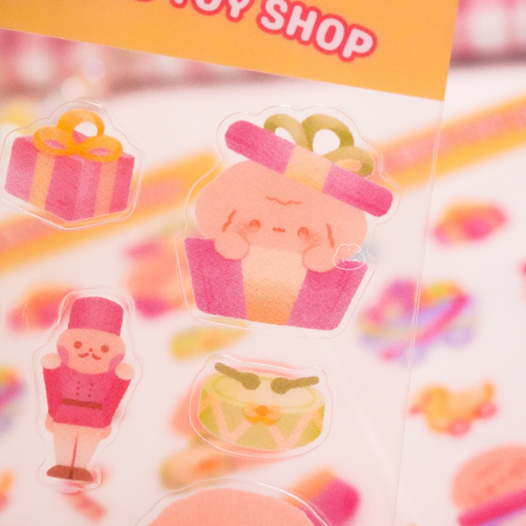 Christmas Toy Shop Clear Sticker Sheet
