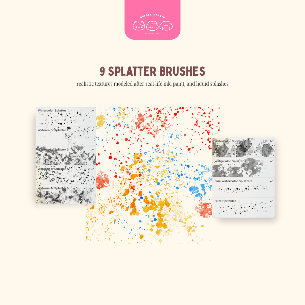 QELSEA STUDIO Procreate Watercolor Brush and Canvas