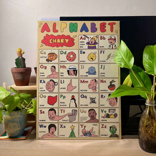 Alphabet A3 Art Print by Toko Racil