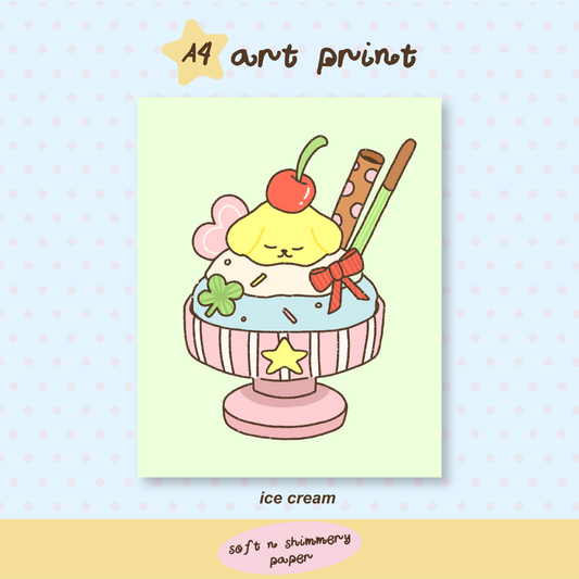 ice Cream Art Print by Pingbu Studio