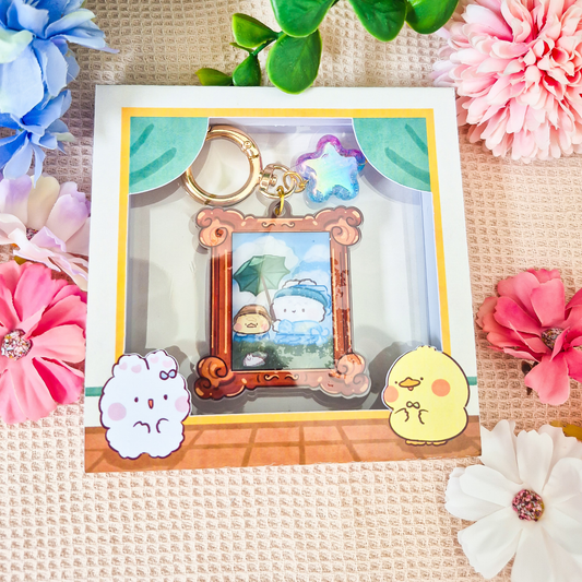 Woman with Parasol Lenticular Keychain by Wuukie and Soya