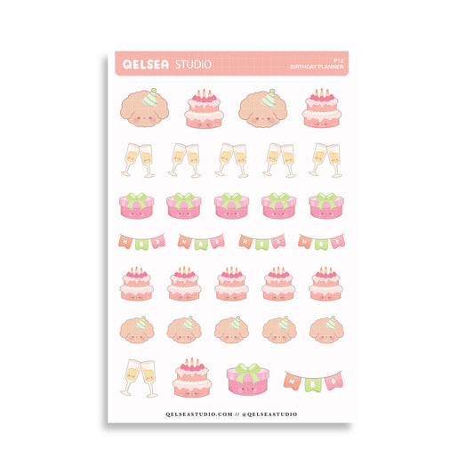 Birthday Party Planner Sticker Sheet