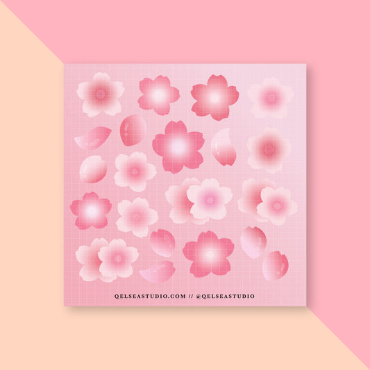 Pink Cherry Blossom Deco Sticker Sheet