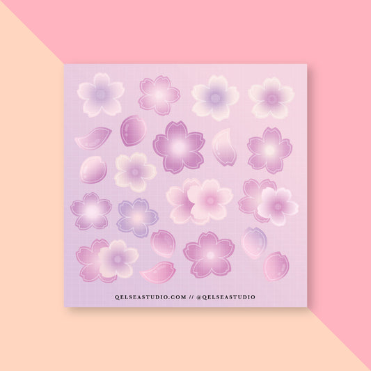 Purple Cherry Blossom Deco Sticker Sheet