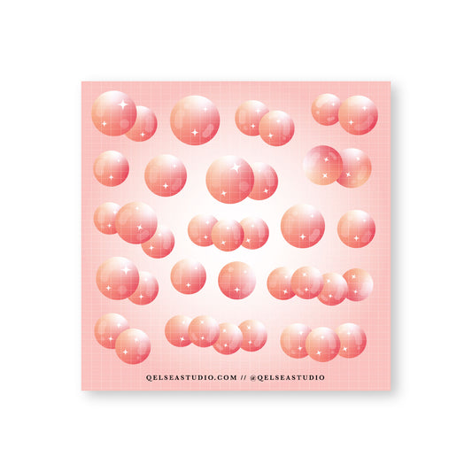 Peach Pearl Deco Sticker Sheet