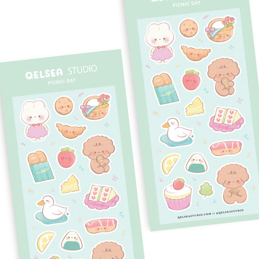 Picnic Day Deco Sticker Sheet with Notecard